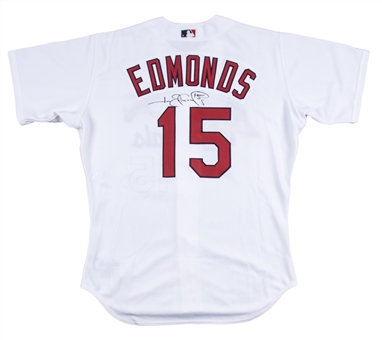 2000 Jim Edmonds Game Used and Signed St. Louis Cardinals Home Jersey (Beckett)